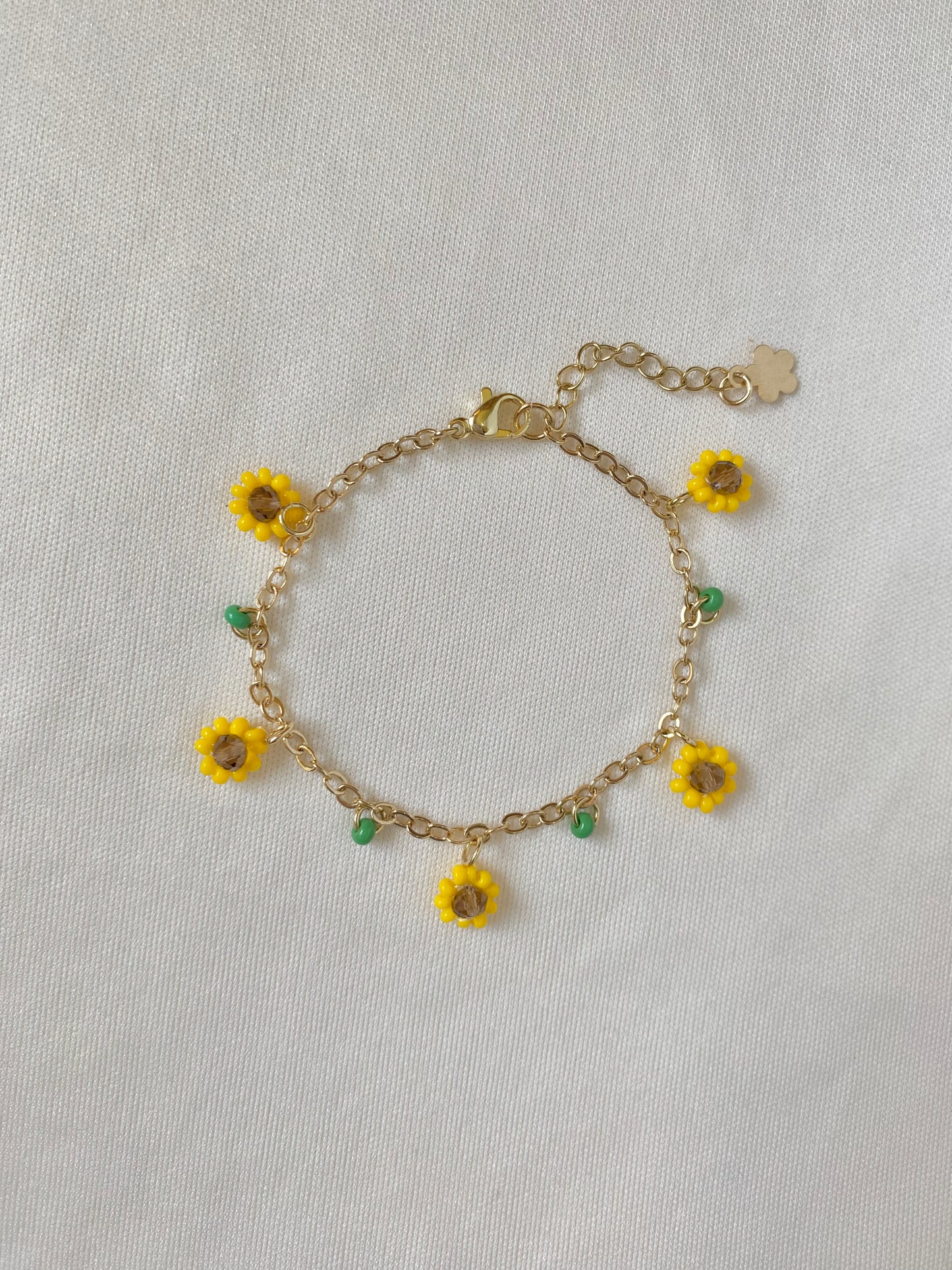 Blooming Sunflower Bracelet (with leaves)