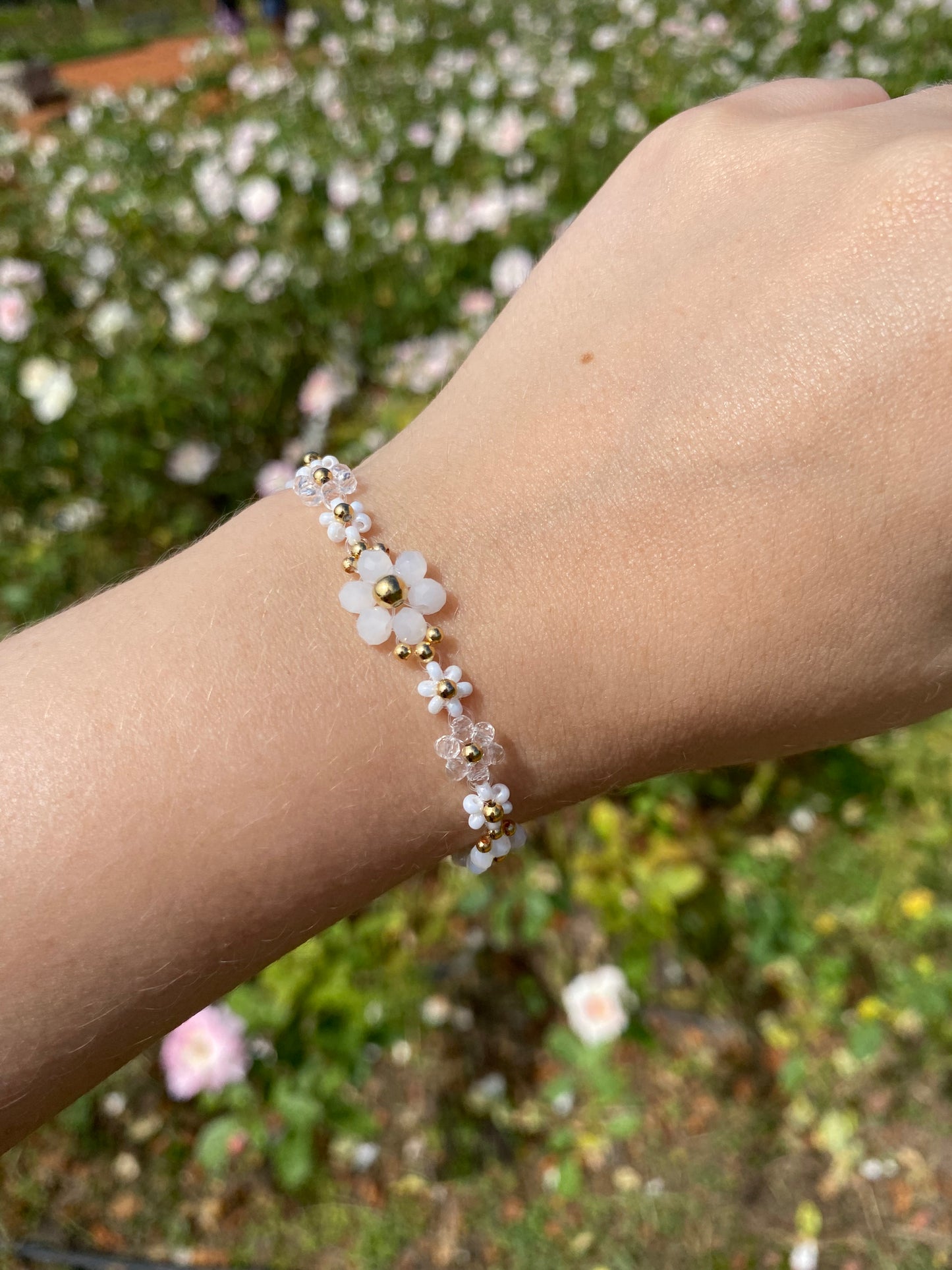 Pulsera Frozen Flowers blanca