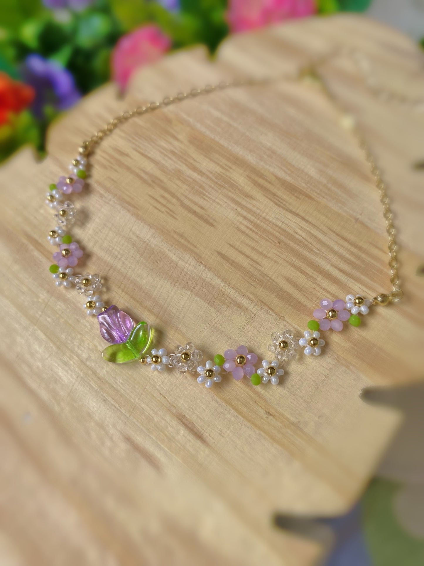 Choker de tulipán lila