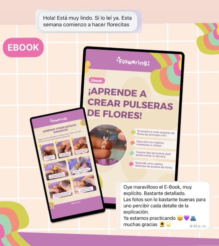 Ebook - ¡Aprende a crear pulseras de flores!