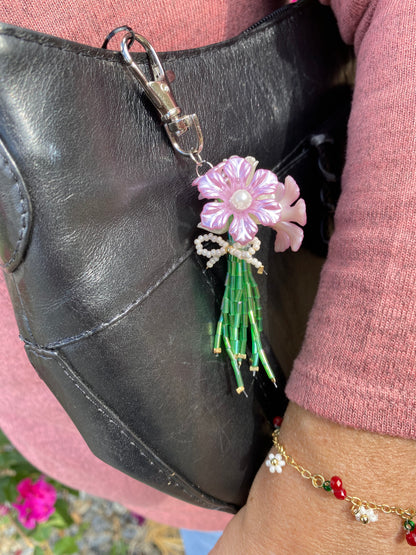 Pearl Flowers Keychain