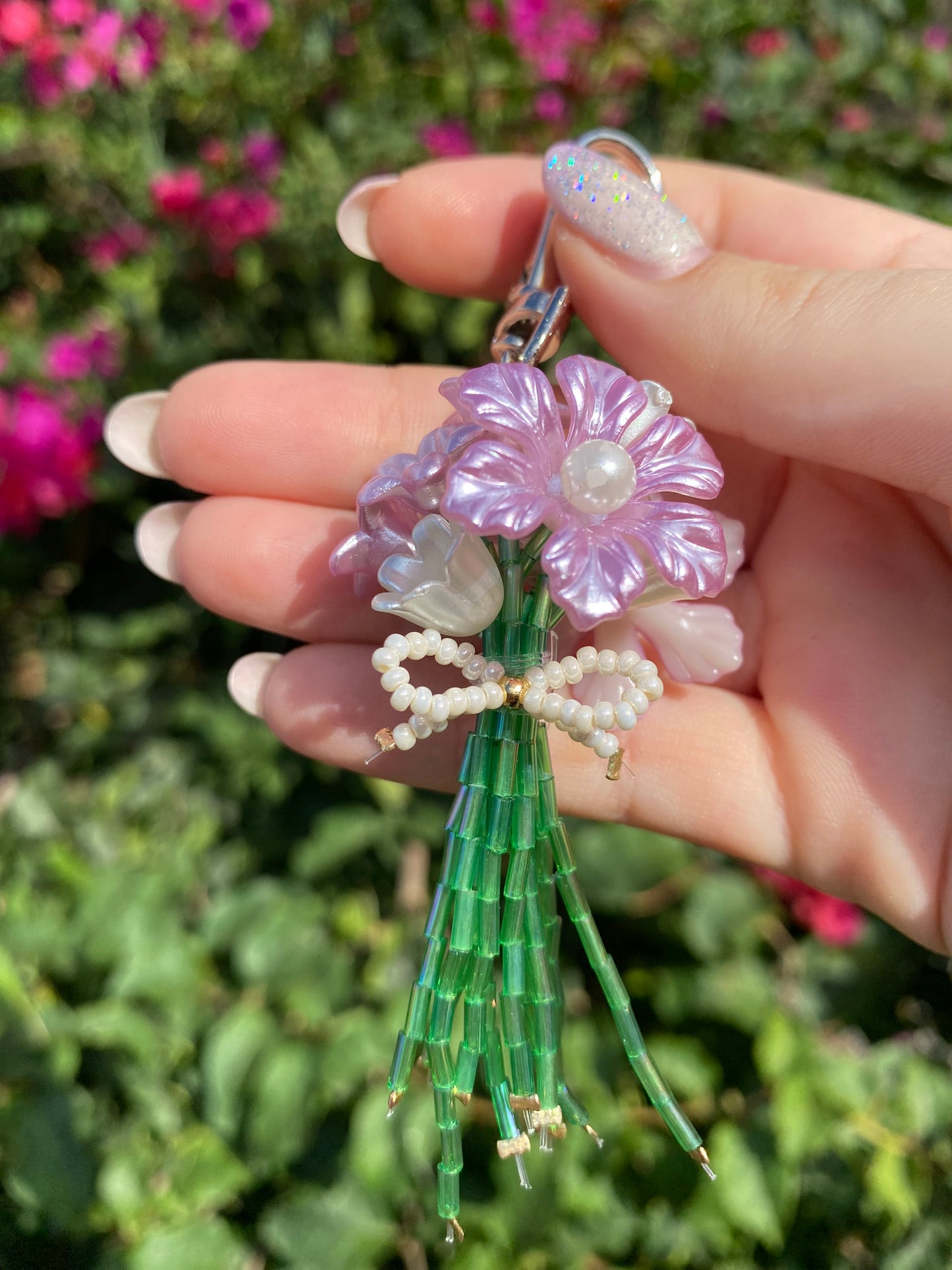 Pearl Flowers Keychain