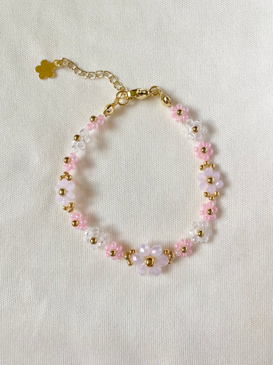 Pink Frozen Flowers Bracelet