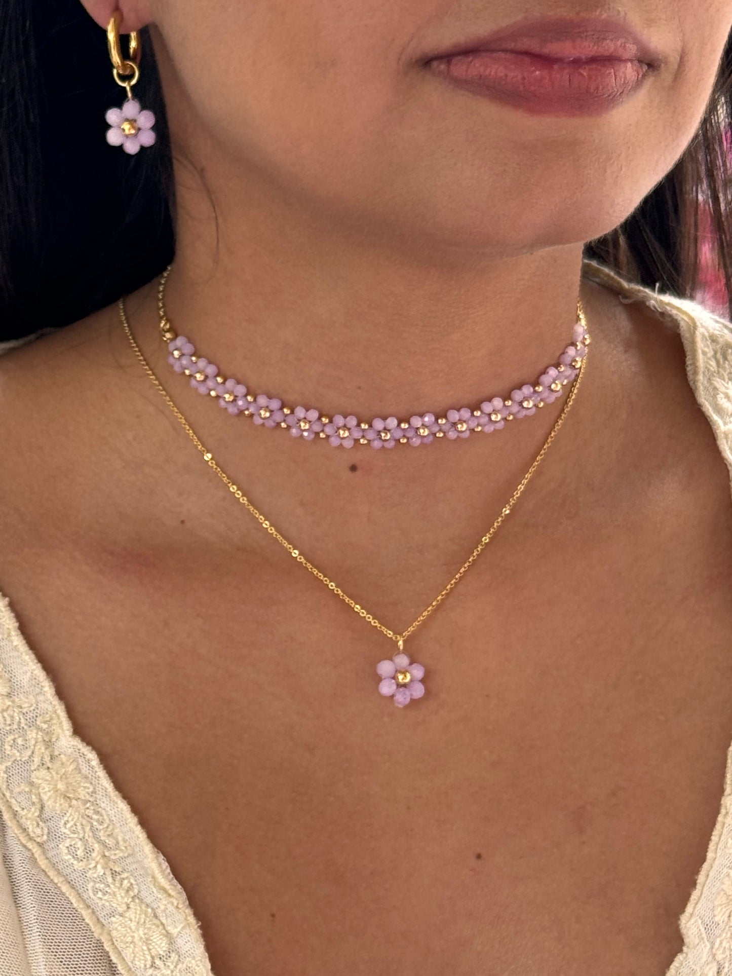 Argollas de flor de cristal