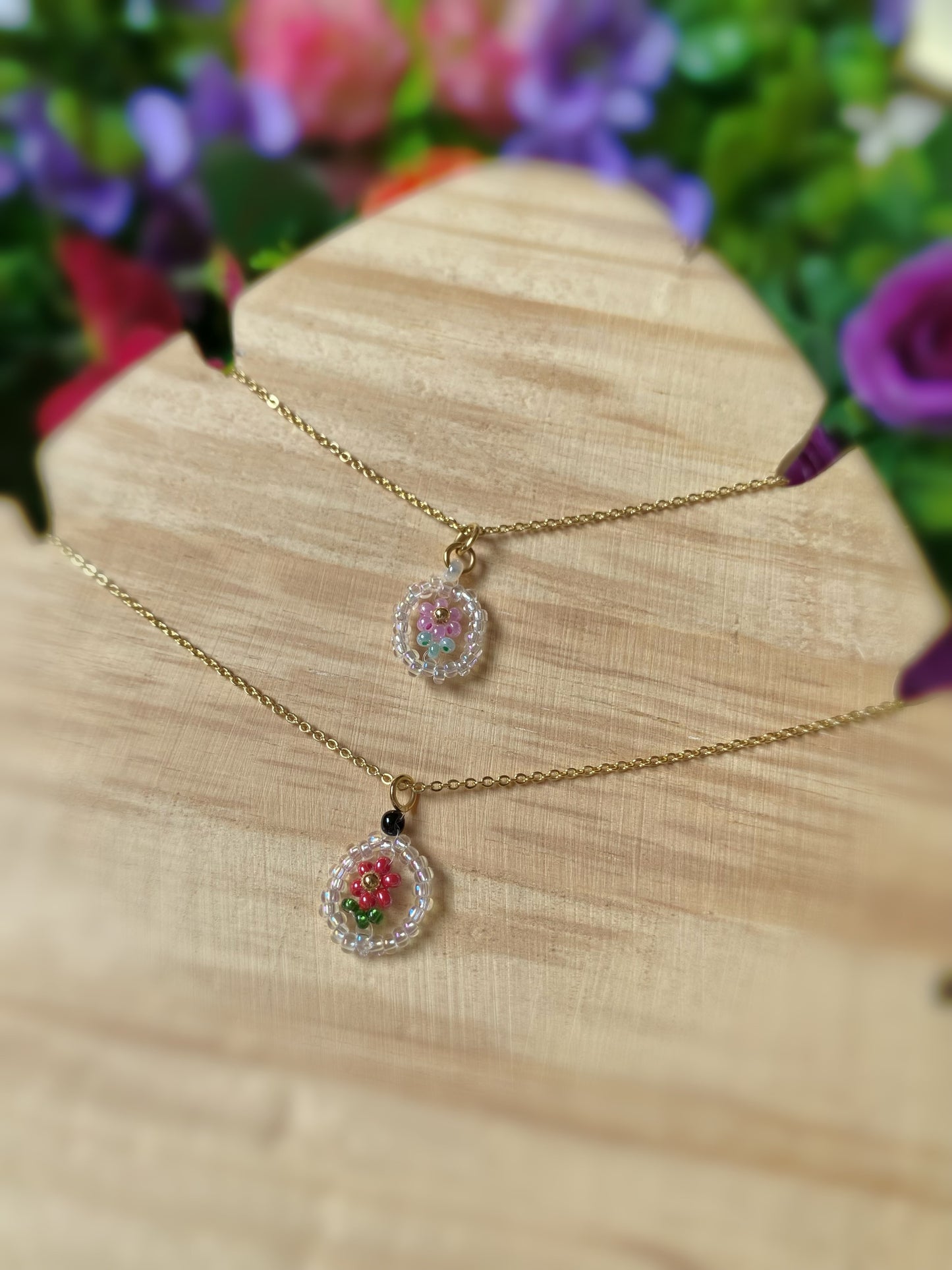 Collar dije Vintage Flowers