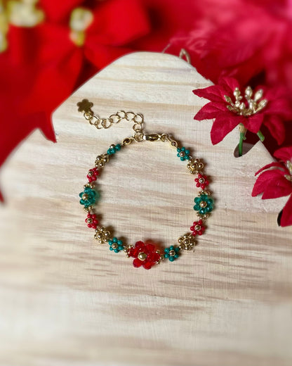 Pulsera Frozen Flowers Navideña