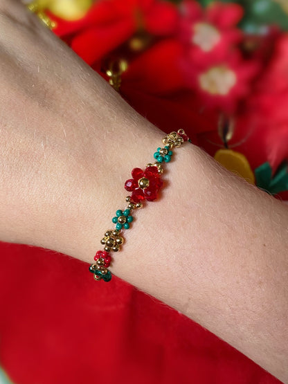 Pulsera Frozen Flowers Navideña