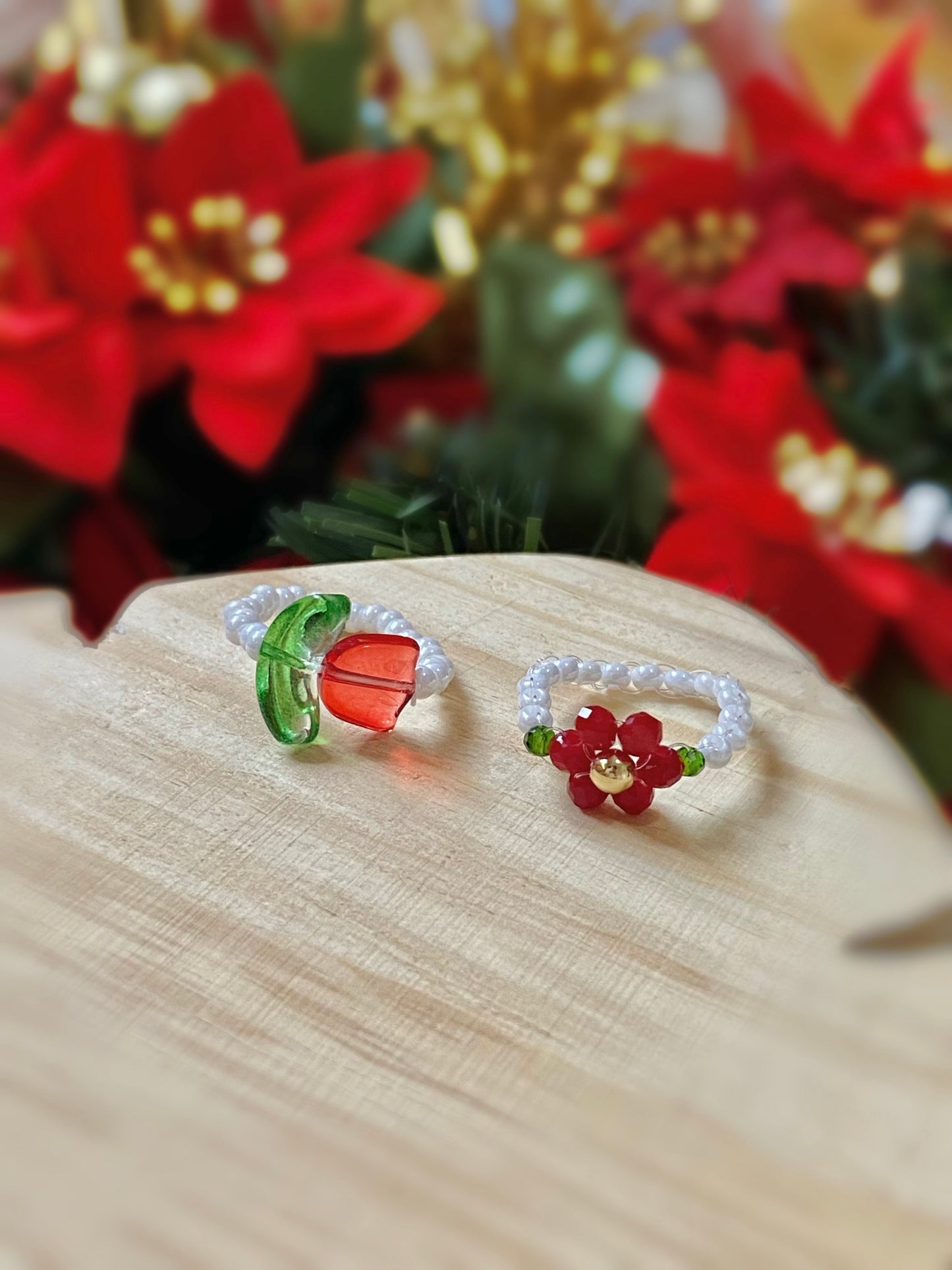 Anillos flor grande juego tulipán