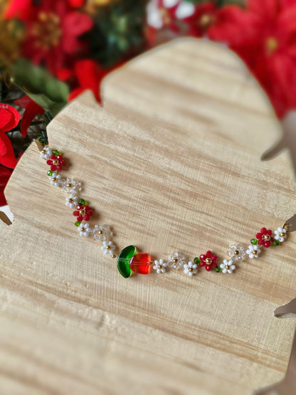 Choker de tulipán rojo
