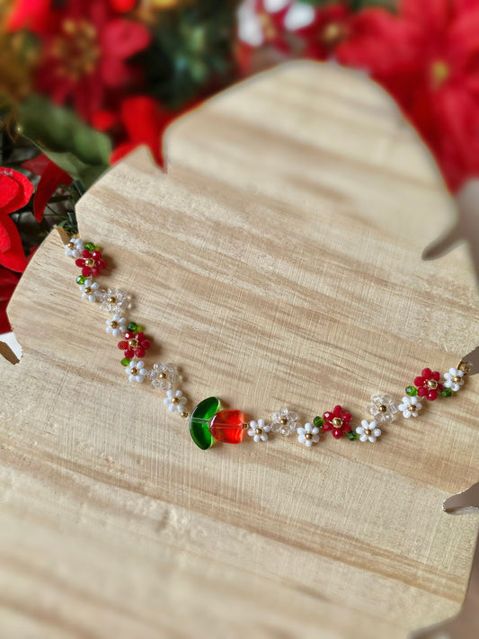 Choker de tulipán rojo