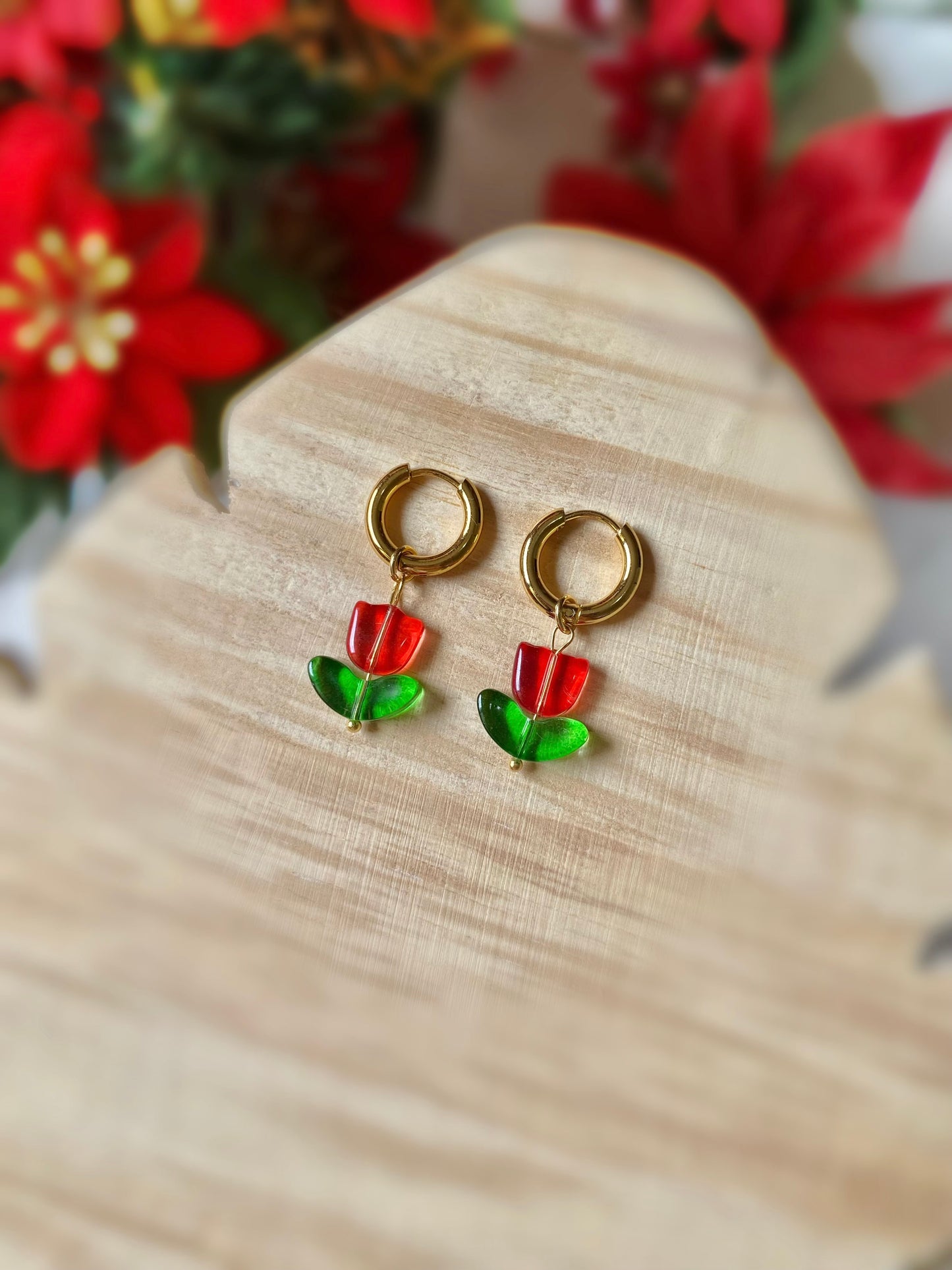 Argollas de tulipán rojo