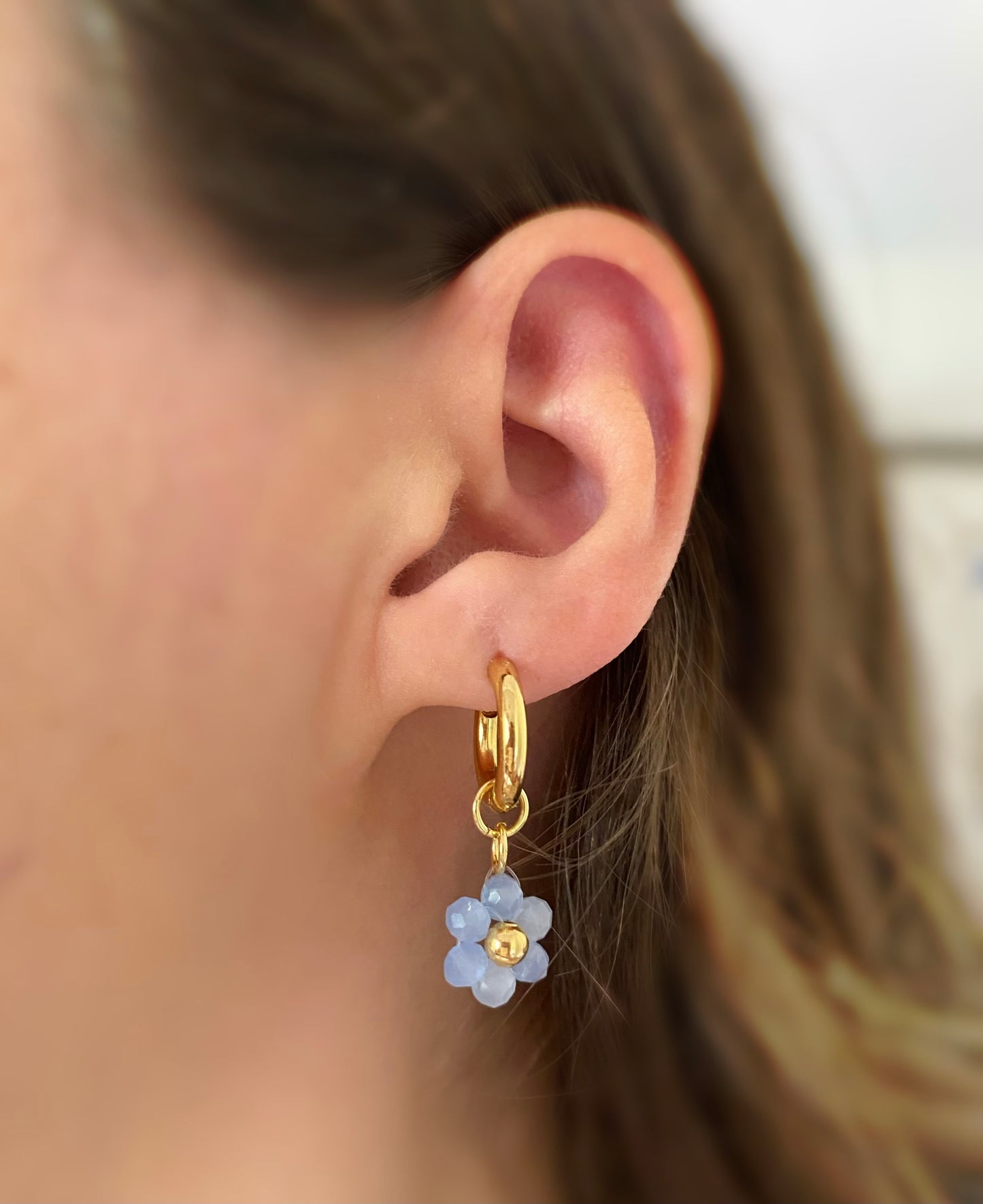 Argollas de flor de cristal