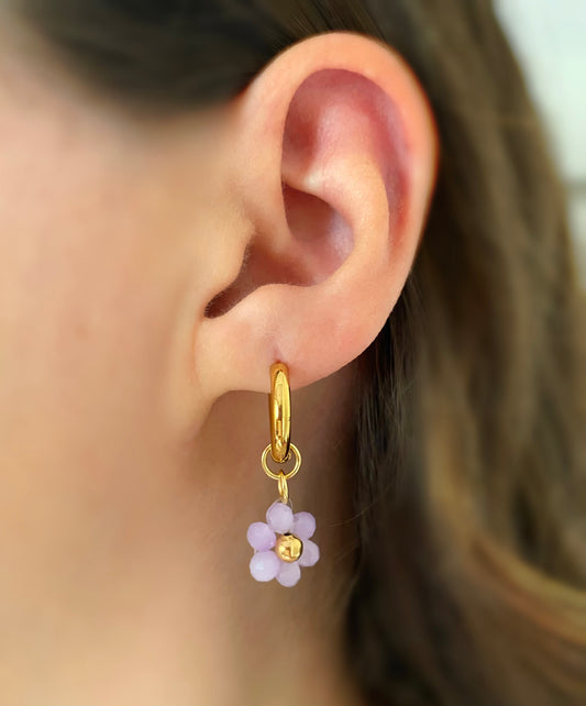 Argollas de flor de cristal