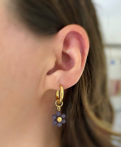 Argollas de flor de cristal