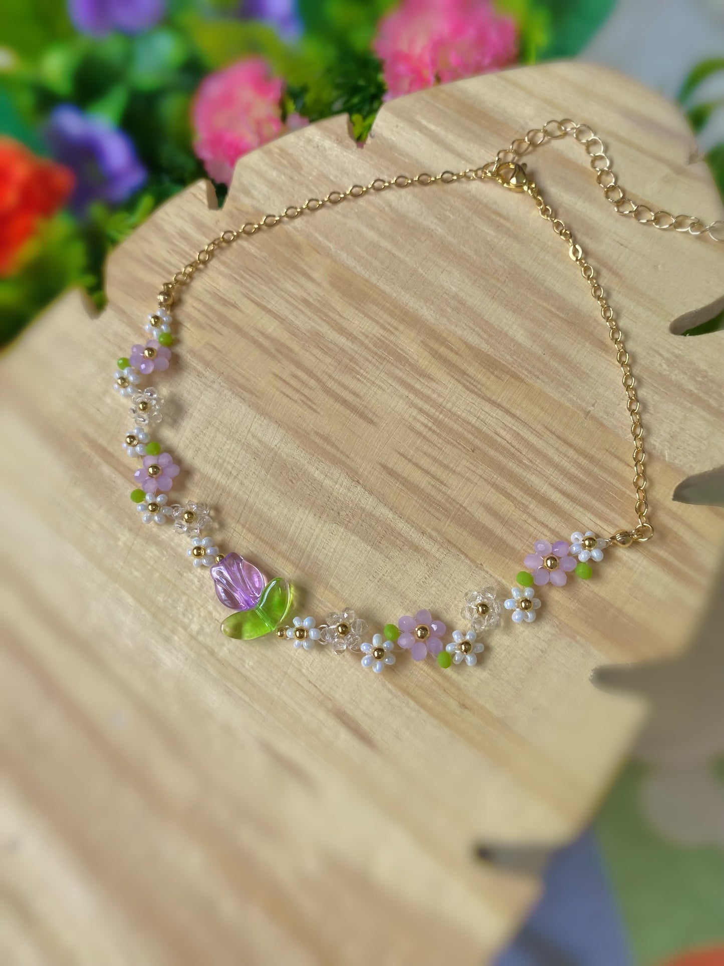 Choker de tulipán lila