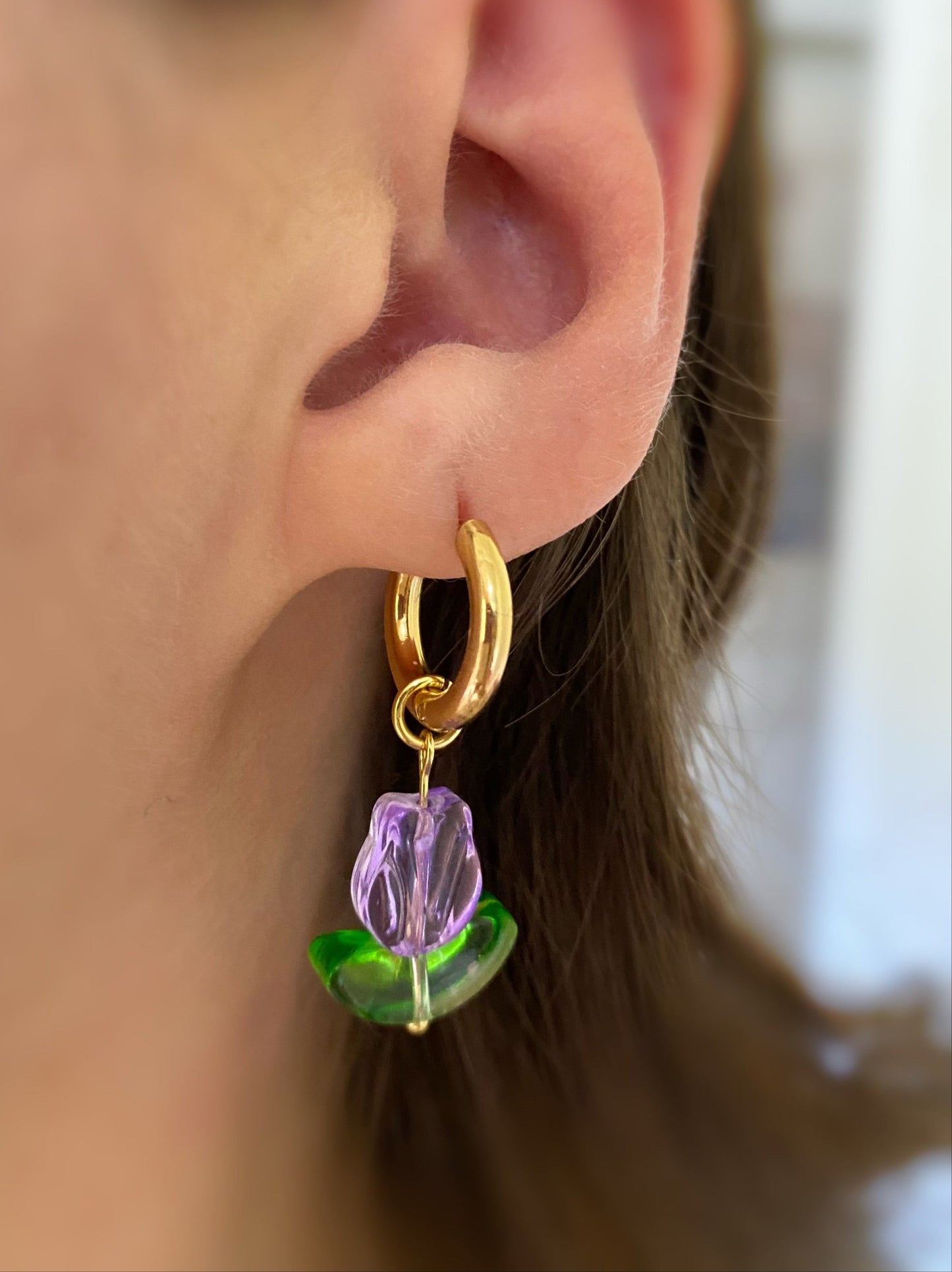 Argollas de tulipán lila