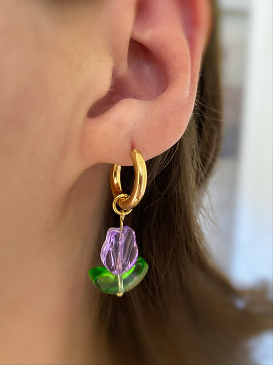 Argollas de tulipán lila