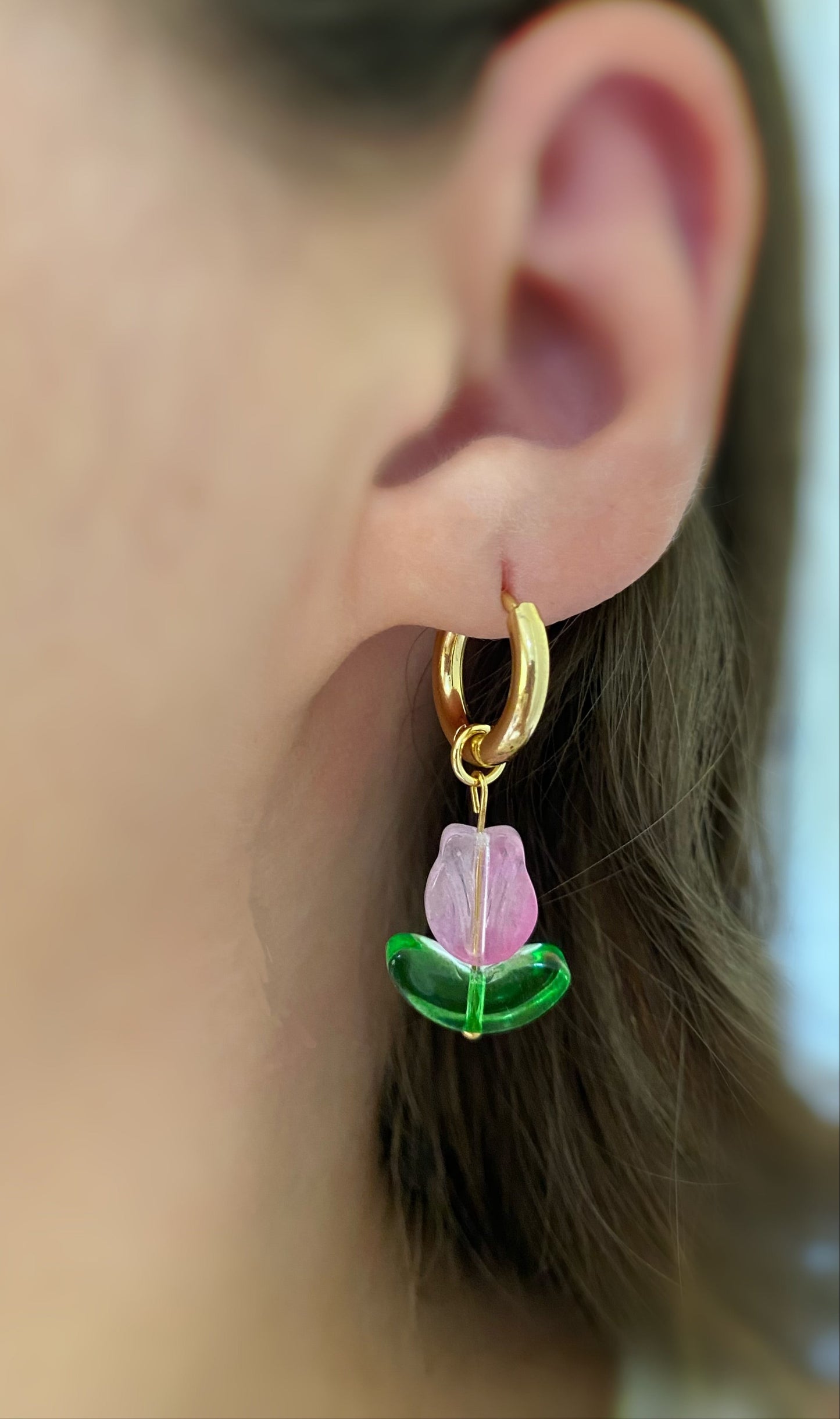 Argollas de tulipán rosa