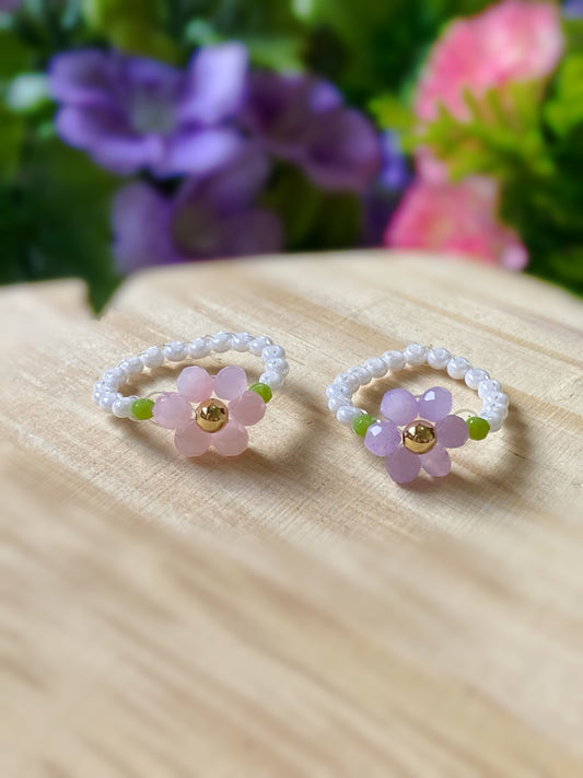 Anillos flor grande juego tulipán