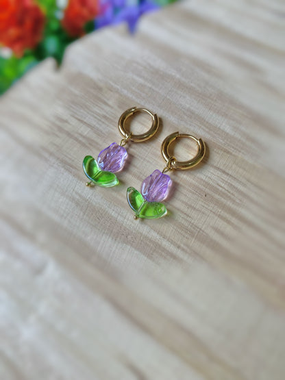 Argollas de tulipán lila