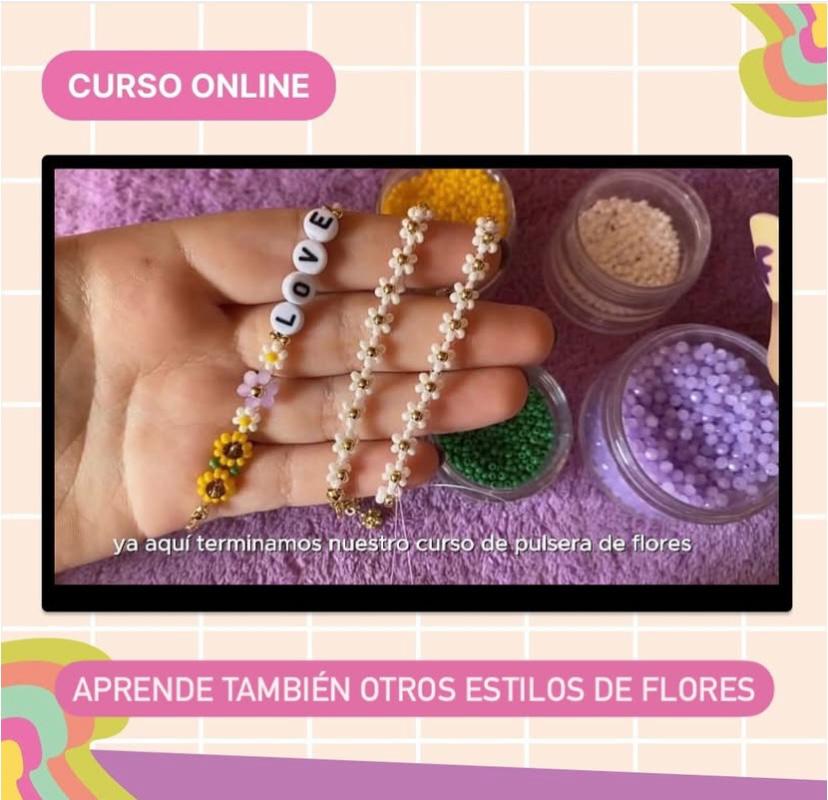 Curso Online - ¡Aprende a hacer pulseras de flores!